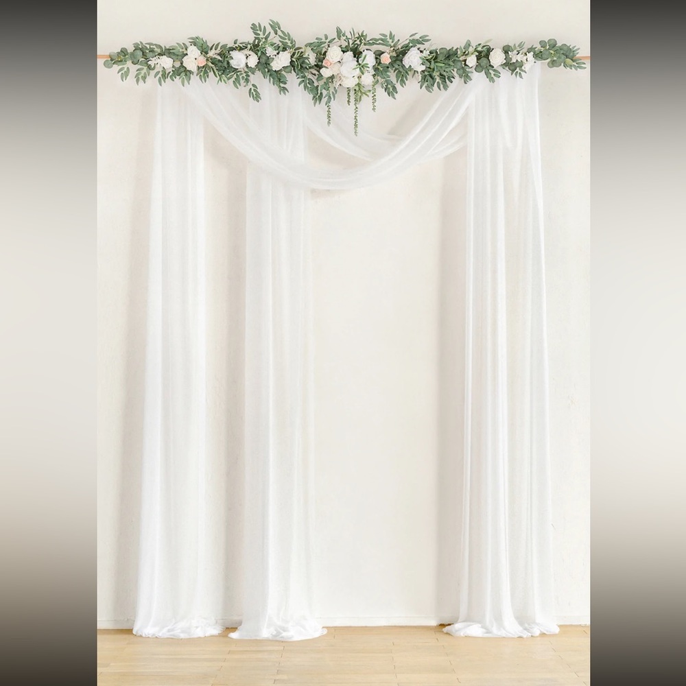 Ling’s Moment Panels Sheer Wedding Arch Draping